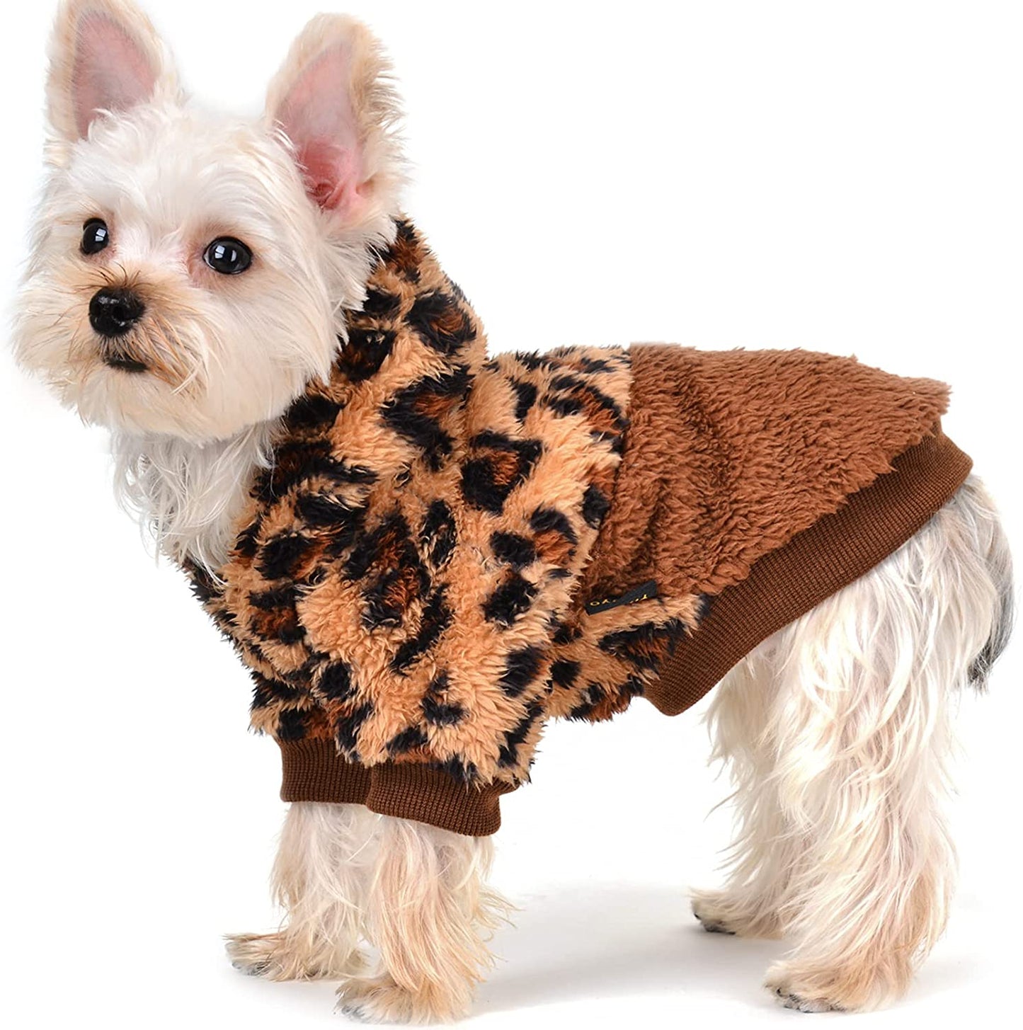 Small Dog Sweater,Fleece Dog Hoodie Sweater for Small Dog, Warm Fluffy Dog Winter Clothes for Chihuahua Yorkie,Teacup Dog, Pet Coat Doggie Sweatshirt,Cat Apparel Outfit (Small, Blue) Animals & Pet Supplies > Pet Supplies > Dog Supplies > Dog Apparel Yikeyo Brown Large 