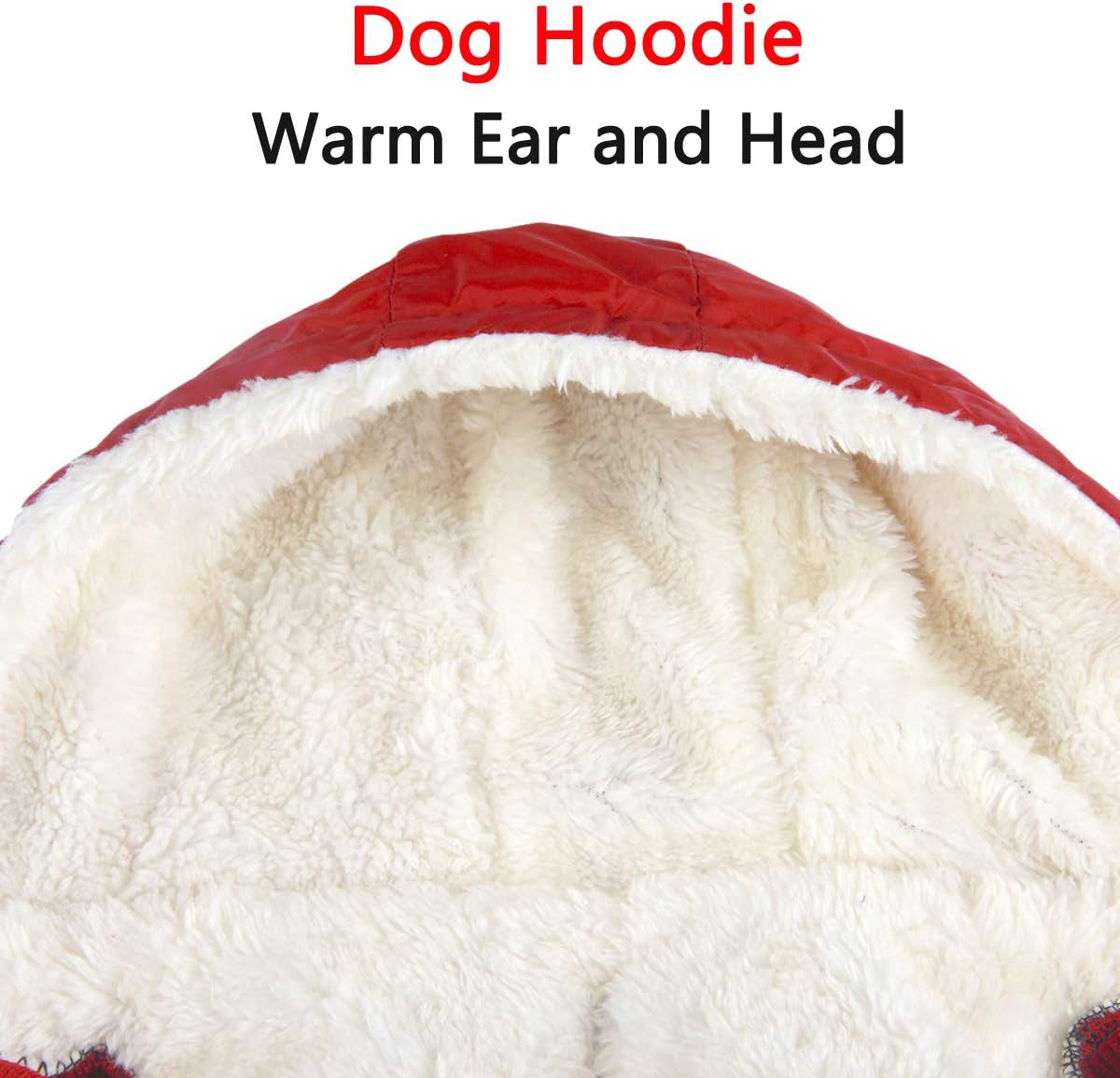 Vecomfy Fleece Lining Extra Warm Dog Hoodie in Winter,Small Dog Jacket Puppy Coats with Hooded,Red S Animals & Pet Supplies > Pet Supplies > Dog Supplies > Dog Apparel Yingxu   