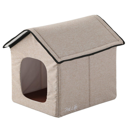 Pet Life 'Hush Puppy' Collapsible Electronic Heating and Cooling Smart Pet House Animals & Pet Supplies > Pet Supplies > Dog Supplies > Dog Houses Pet Life L Beige 