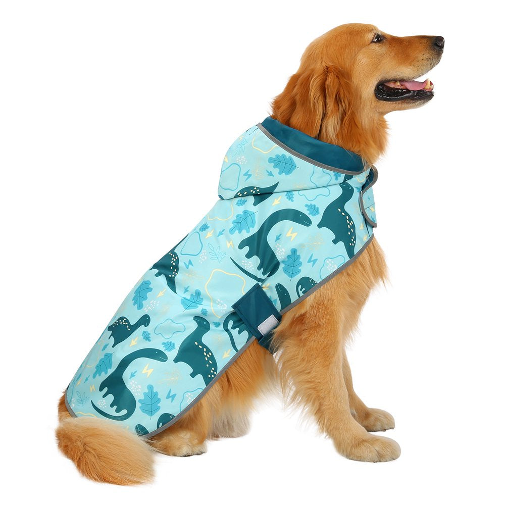 HDE Reversible Dog Raincoat Hooded Slicker Poncho Rain Coat Jacket for Small Medium Large Dogs Dinosaurs - XXL Animals & Pet Supplies > Pet Supplies > Dog Supplies > Dog Apparel HDE   