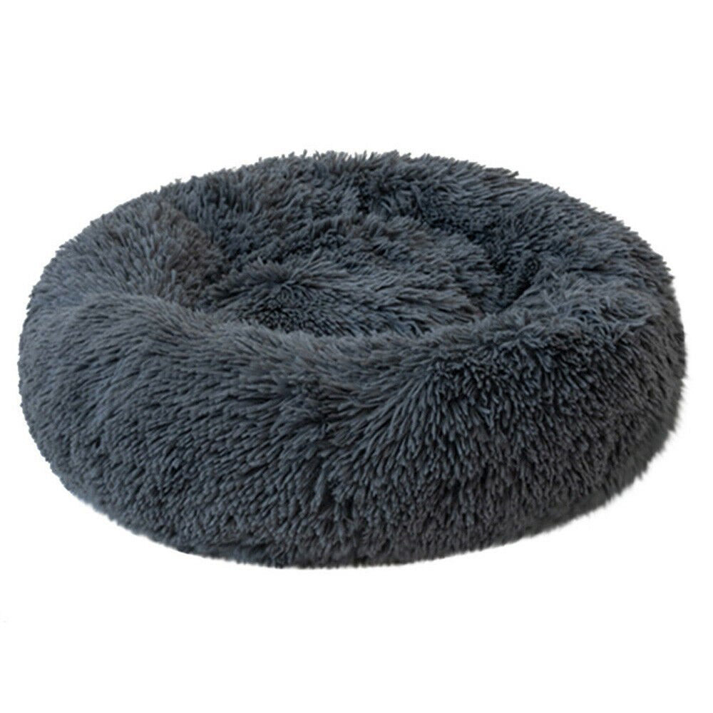 Round Plush Pet Bed for Dogs & Cats,Fluffy Soft Warm Calming Bed Sleeping Kennel Nest Animals & Pet Supplies > Pet Supplies > Cat Supplies > Cat Beds source max 16" Dark Gray 