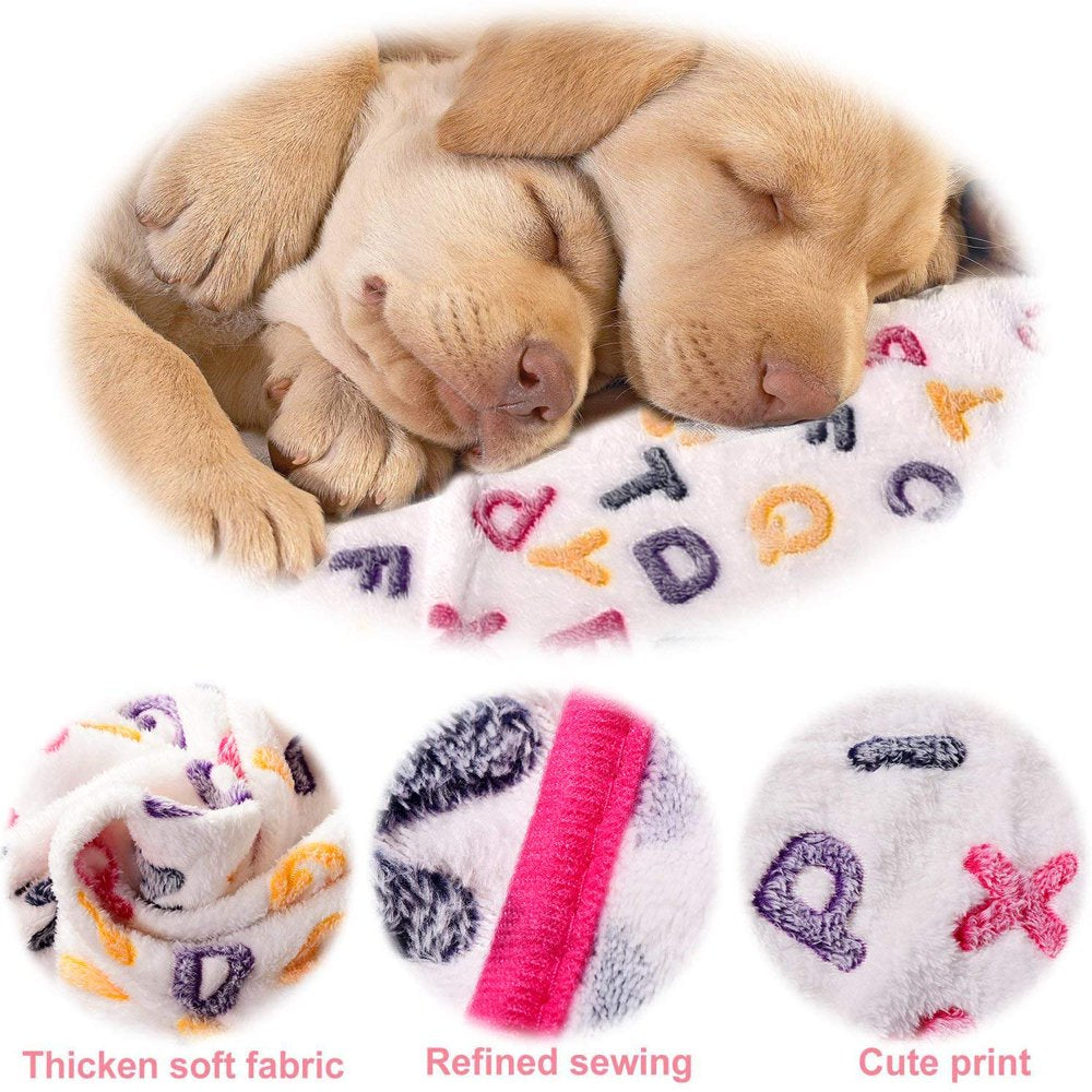 LUXMO 2 Pack Dog Cat Puppy Blanket Warm Soft Pet Blankets Sleep Mat Bed Cover with Paw Print for Dog Cat Puppy Kitten and Other Small Animals Animals & Pet Supplies > Pet Supplies > Cat Supplies > Cat Beds LUXMO PREMIUM   