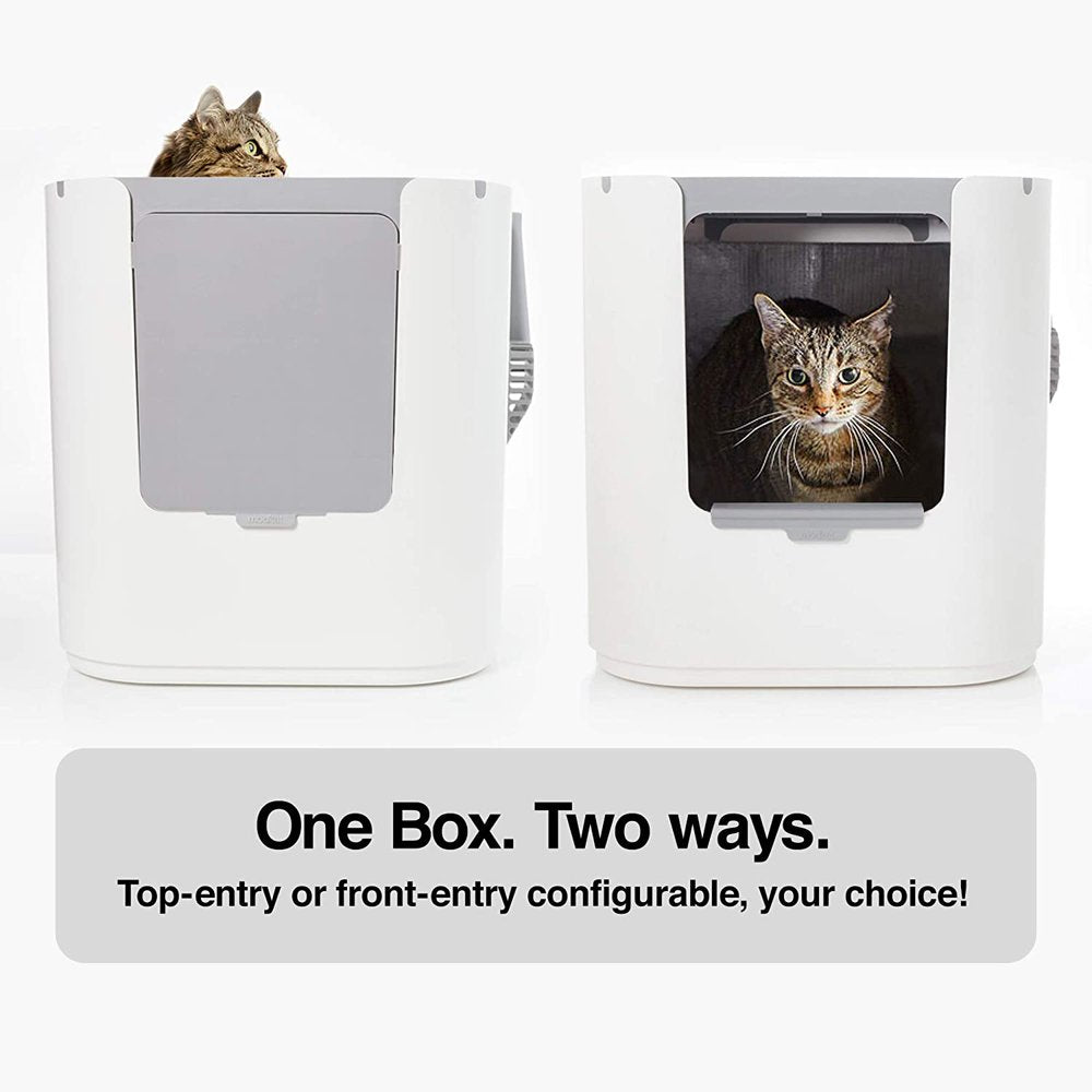 FSXUOLIPI XL Litter Box, Top or Front-Entry Configurable, Includes Scoop and Liners - White Animals & Pet Supplies > Pet Supplies > Cat Supplies > Cat Litter Box Liners FSXUOLIPI   