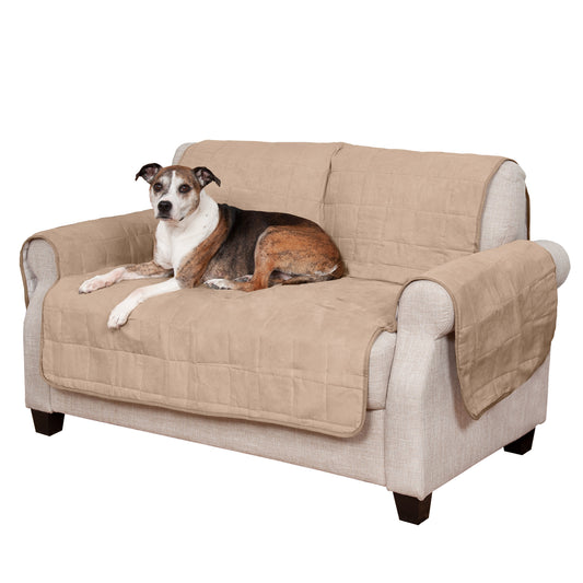 Furhaven Pet Furniture Cover | Suede Furniture Cover Protector for Dogs & Cats, Clay, Loveseat Animals & Pet Supplies > Pet Supplies > Cat Supplies > Cat Furniture FurHaven Pet Products Loveseat Beige 