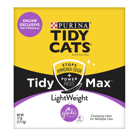 Purina Tidy Cats Clumping, Lightweight, Multi Cat Litter, Tidy Max Glade Clean Blossoms Formula, 17 Lb. Box