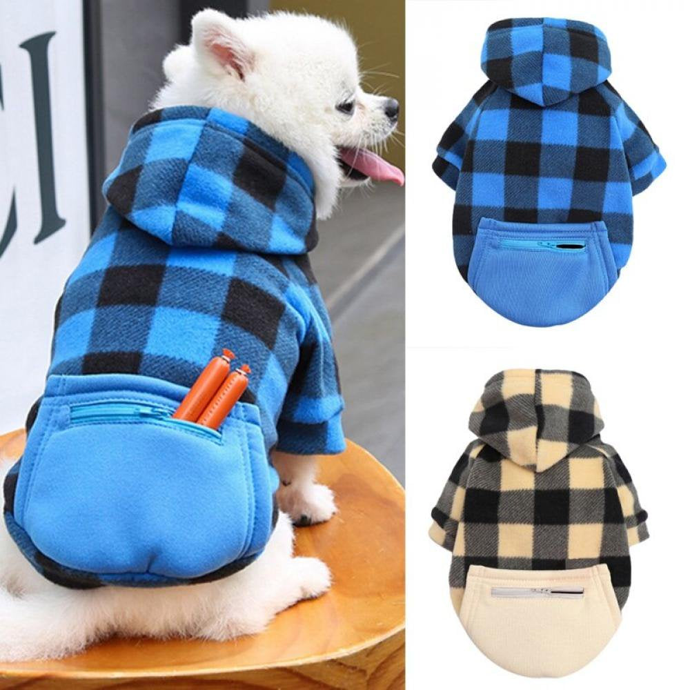 Promotion Clearance Cotton Dog Clothes Autumn Winter Warm Puppy Dog Hoodies Plaid Apparel Soft Hooded Coat for Small Medium Large Dogs Animals & Pet Supplies > Pet Supplies > Dog Supplies > Dog Apparel Elaydool   