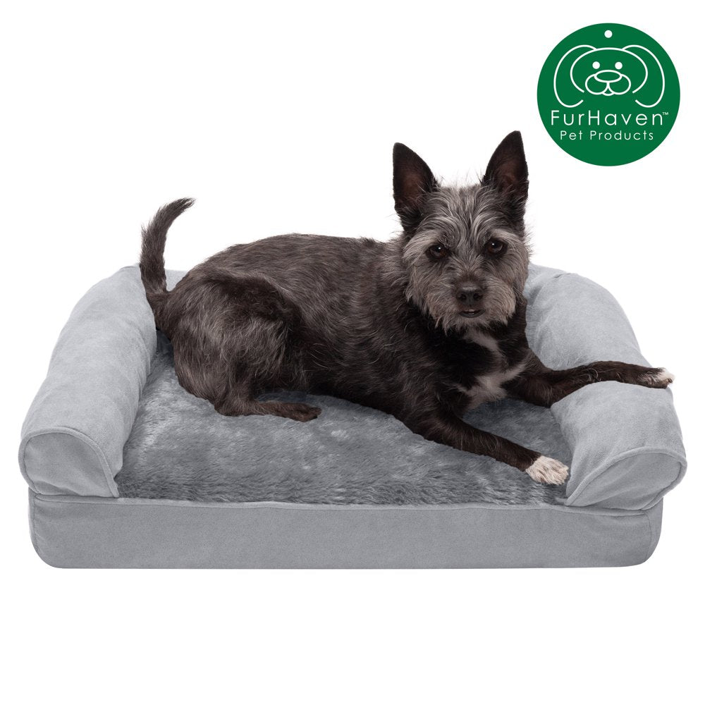 Furhaven Pet Products | Dog Bed Full Support Orthopedic Ultra Plush Sofa-Style Couch Bed for Dogs & Cats, Gray, Jumbo Plus Animals & Pet Supplies > Pet Supplies > Cat Supplies > Cat Beds FurHaven Pet S Gray 