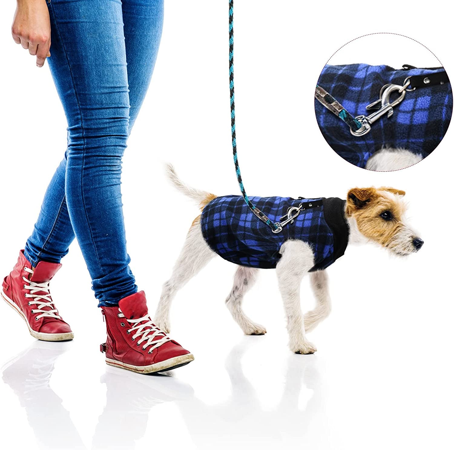 6 Pieces Polar Fleece Dog Sweater Soft Dog Winter Clothes with Leash Ring Plaid Warm Dog Jacket Pullover Clothes for Dogs Polar Fleece Dog Sweater and Jackets Winter Pet Indoor Outdoor Use (Small) Animals & Pet Supplies > Pet Supplies > Dog Supplies > Dog Apparel Weewooday   