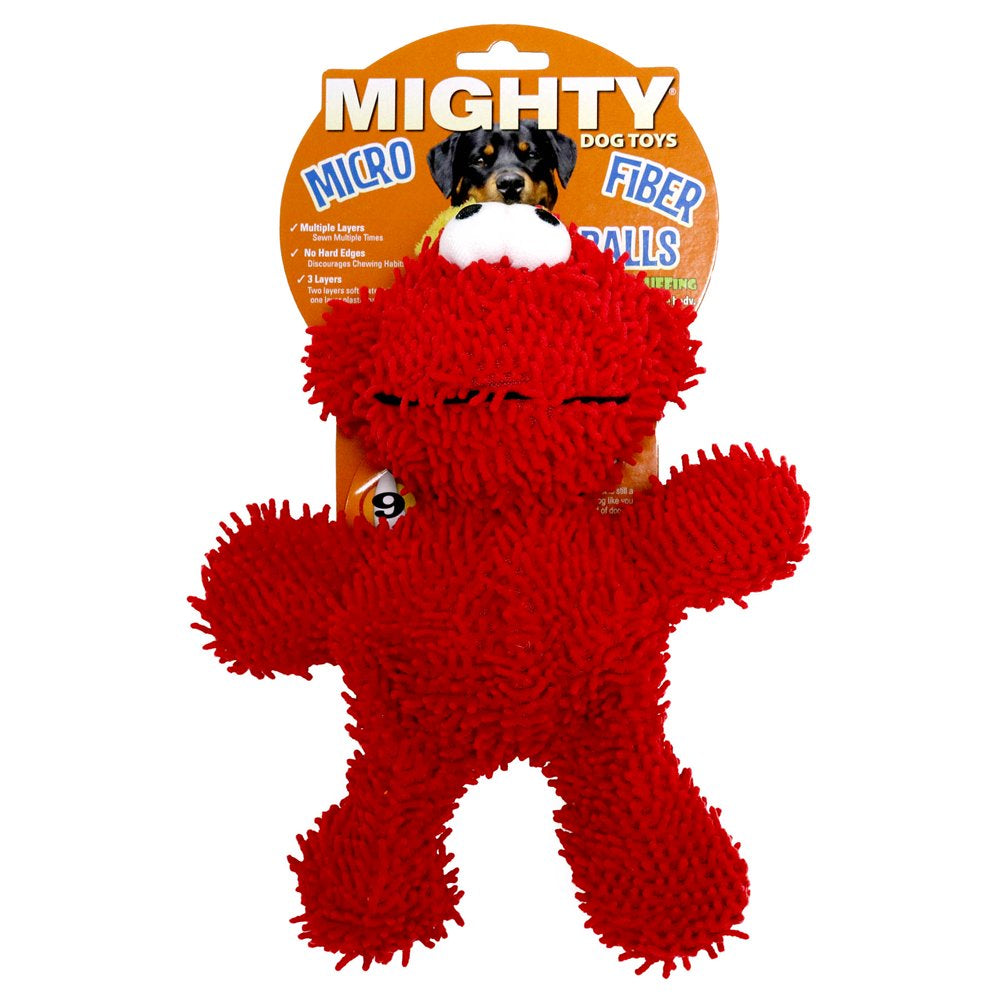 Mighty Microfiber Ball Monster Dog Toy, Made with Squeaker Balls, Minimal Stuffing, Red Animals & Pet Supplies > Pet Supplies > Dog Supplies > Dog Toys VIP Products   