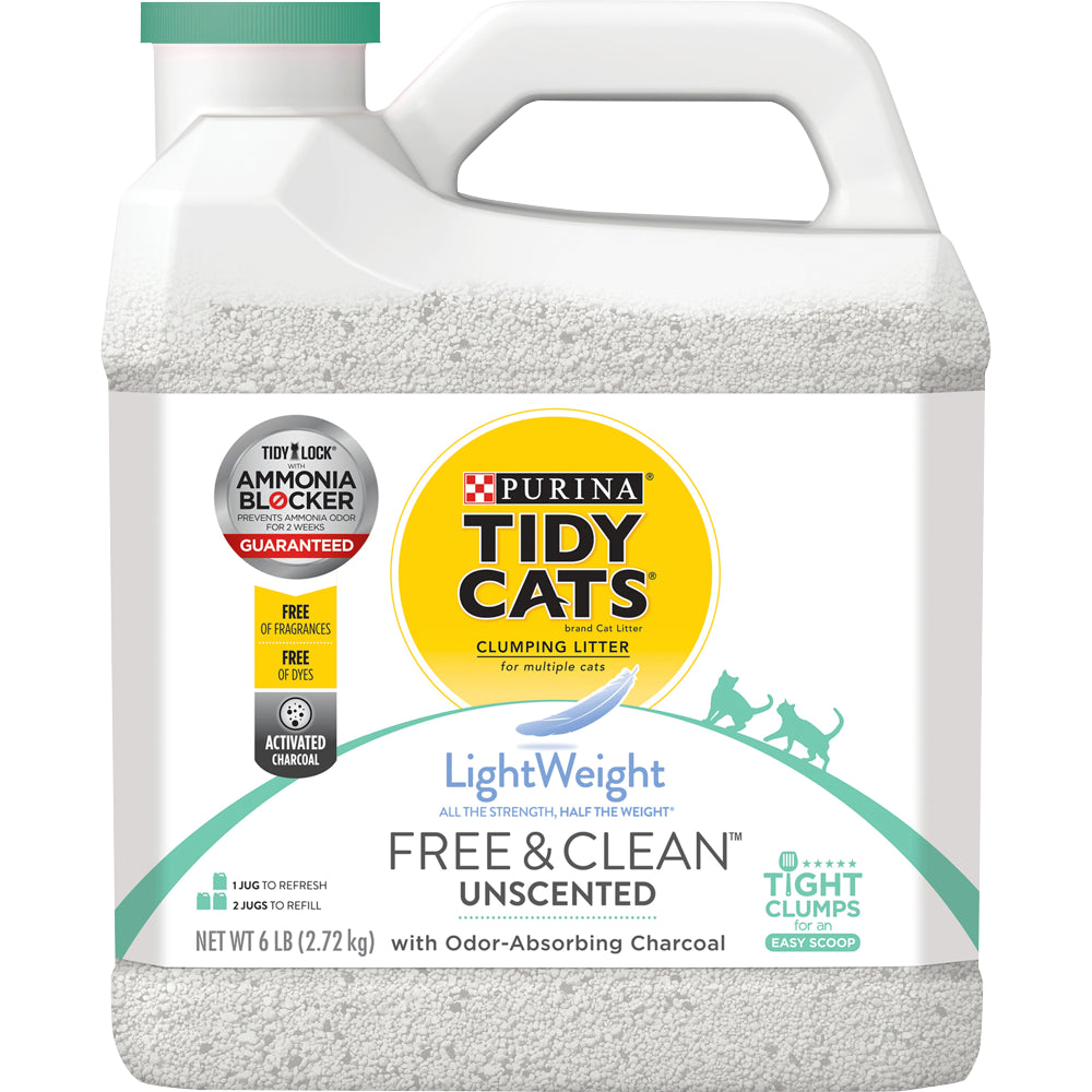 Purina Tidy Cats Low Dust, Clumping Cat Litter, Lightweight Free & Clean Unscented, Multi Cat Litter, 17 Lb. Pail Animals & Pet Supplies > Pet Supplies > Cat Supplies > Cat Litter Nestlé Purina PetCare Company 6 lbs  