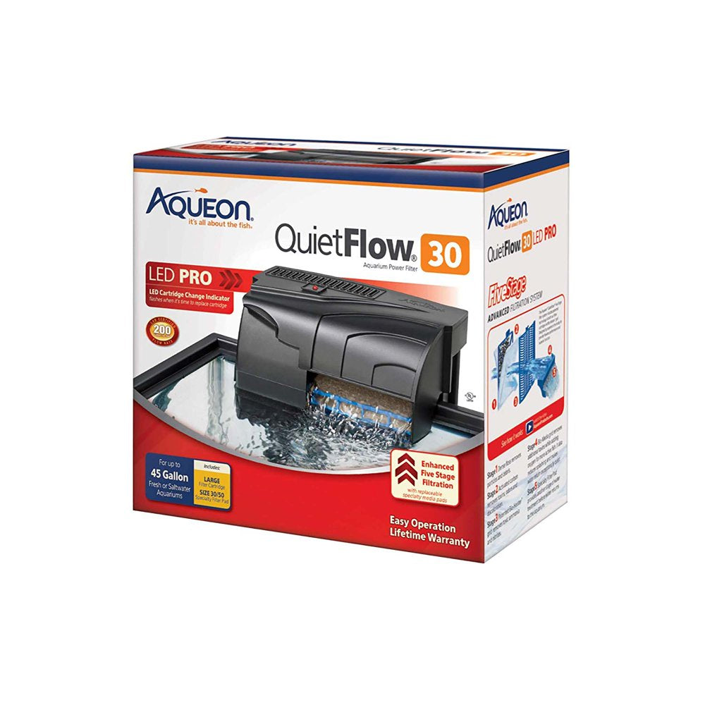 Aqueon Quietflow LED PRO Aquarium Power Filter, Size 30 Animals & Pet Supplies > Pet Supplies > Fish Supplies > Aquarium Filters Central Garden and Pet   