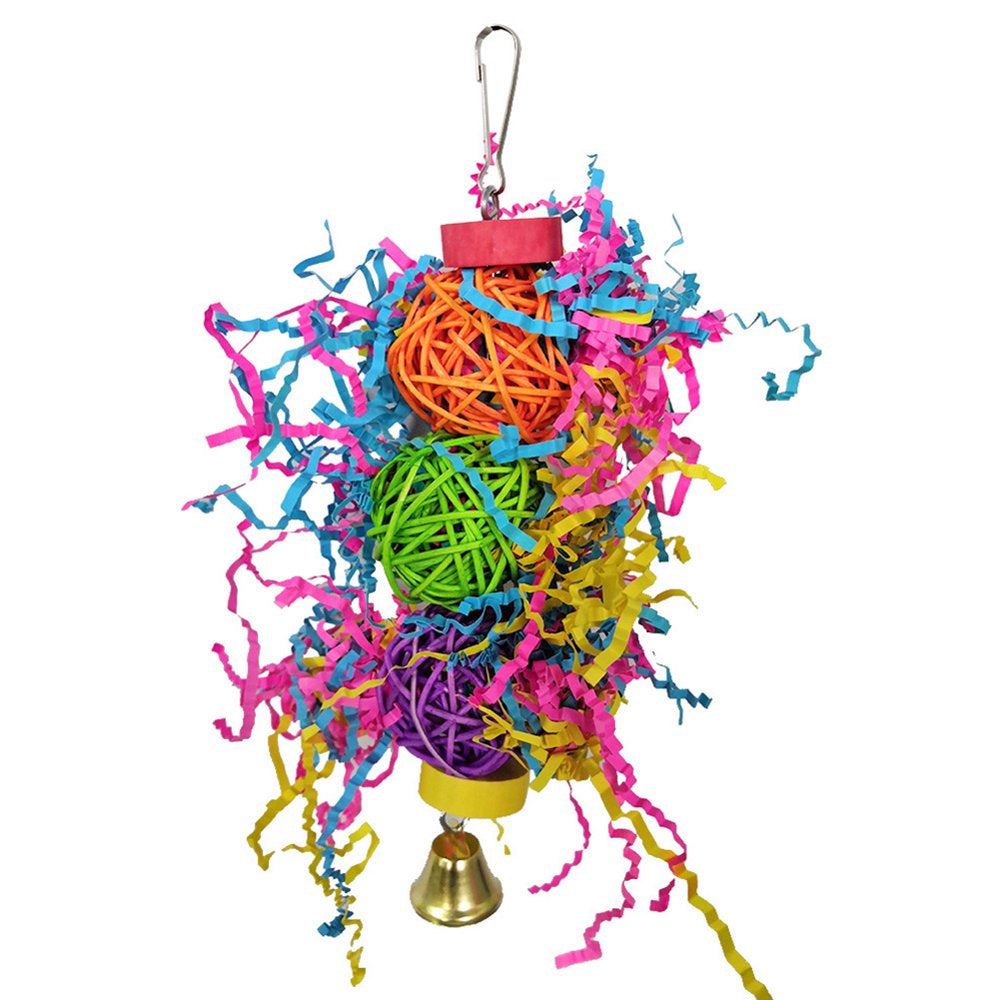 UDIYO Seller'S Recommendation, 3Pcs Pet Bird Parrot Bell Rattan Ball Hanging Climbing Cage Bite Chew Molar Toy Animals & Pet Supplies > Pet Supplies > Bird Supplies > Bird Toys UDIYO   