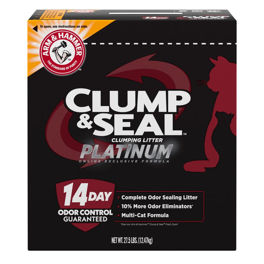 ARM & HAMMER Clump & Seal Platinum Clumping Cat Litter, Multi-Cat, 27.5Lb Animals & Pet Supplies > Pet Supplies > Cat Supplies > Cat Litter Church & Dwight Co., Inc.   