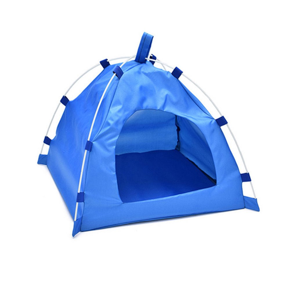 Oxford Portable Folding Pet Tent House Dog Cat Playing Bed Mat Waterproof Kennel Bed for Small Medium Dogs;Oxford Folding Pet Tent House Dog Cat Playing Mat Waterproof Kennel Bed Animals & Pet Supplies > Pet Supplies > Dog Supplies > Dog Houses GadgetVLot Blue  