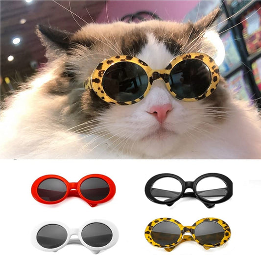 Cheeseandu 4Pairs Funny Cute Dog Cat Fashion Sunglasses Alien Camo Retro Eye-Wear Protection Puppy Cat Summer Beach Glasses Pet Photos Props for Small Dog Cat Animals & Pet Supplies > Pet Supplies > Dog Supplies > Dog Apparel CheeseandU   