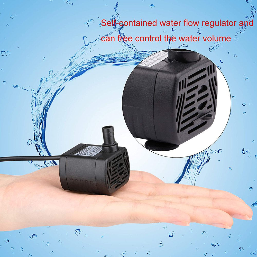 Demoetu 4W Submersible Water Pump, 300L/H Animals & Pet Supplies > Pet Supplies > Fish Supplies > Aquarium & Pond Tubing Demoetu   