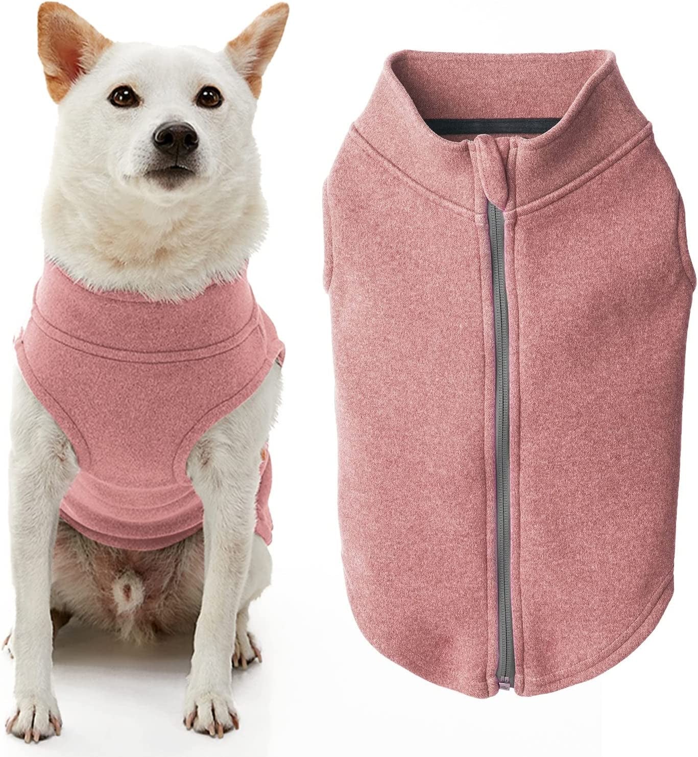 Gooby Zip up Microfiber Fleece Dog Sweater - Purple, Medium - Warm Double Layered Soft Microfiber Fleece Step-In Dog Jacket without Ring Leash - Winter Dog Sweaters for Small Dogs and Medium Dogs Animals & Pet Supplies > Pet Supplies > Dog Supplies > Dog Apparel Inafiction USA Pink-Micro 3X-Large chest (~28.5") 