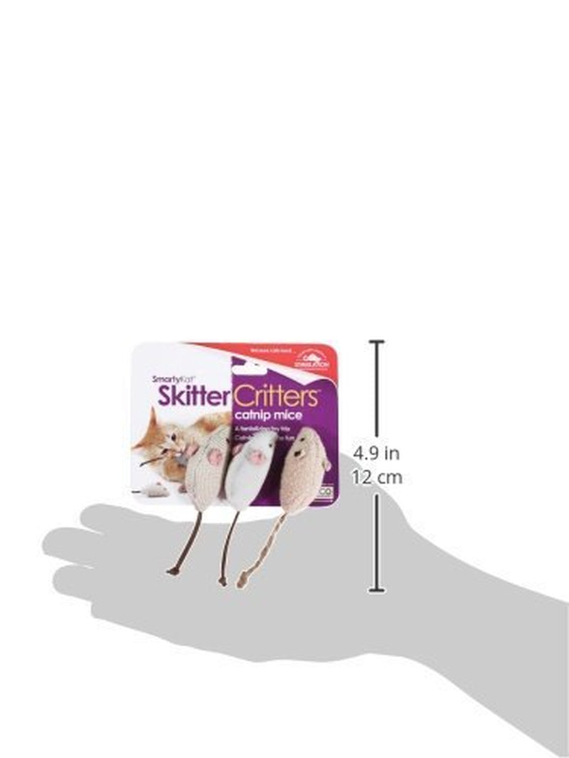 Smartykat Skitter Critters Cat Toy Catnip Mice, 3/Pkg Animals & Pet Supplies > Pet Supplies > Cat Supplies > Cat Toys SmartyKat   