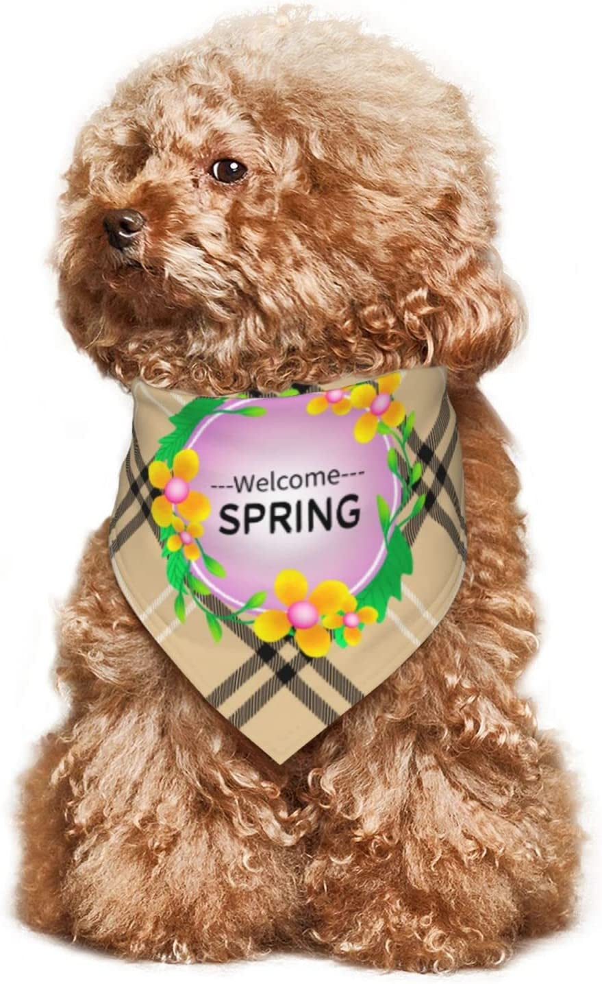 Welcome Spring Pet Dog and Cat Decorative Triangle Scarf,Dog Bandana,Breathable and Stain Resistant. Animals & Pet Supplies > Pet Supplies > Dog Supplies > Dog Apparel ZALTAS   