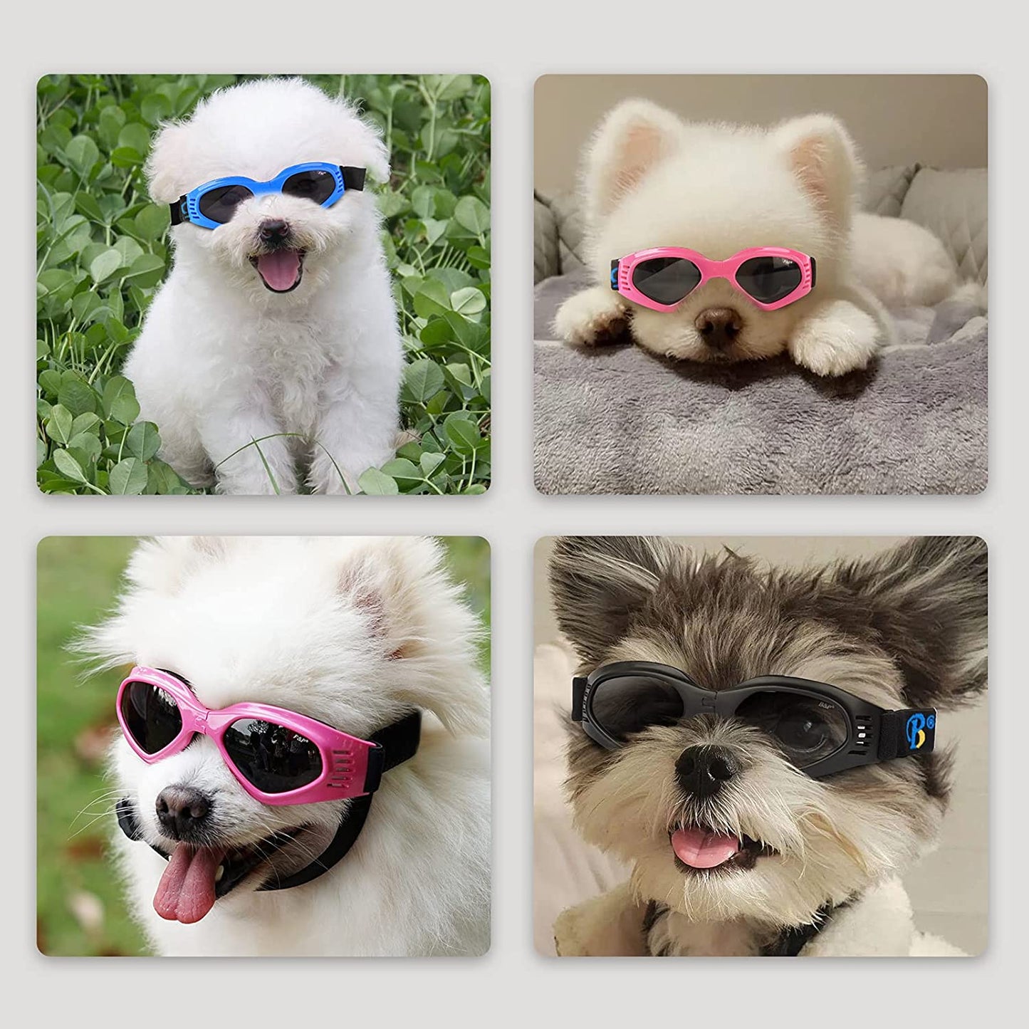 Dog Goggles for Small Dogs, Pet Sunglasses Adjustable Eye Wear Protection Windproof Sunglasses Animals & Pet Supplies > Pet Supplies > Dog Supplies > Dog Apparel CETYFY.CO   