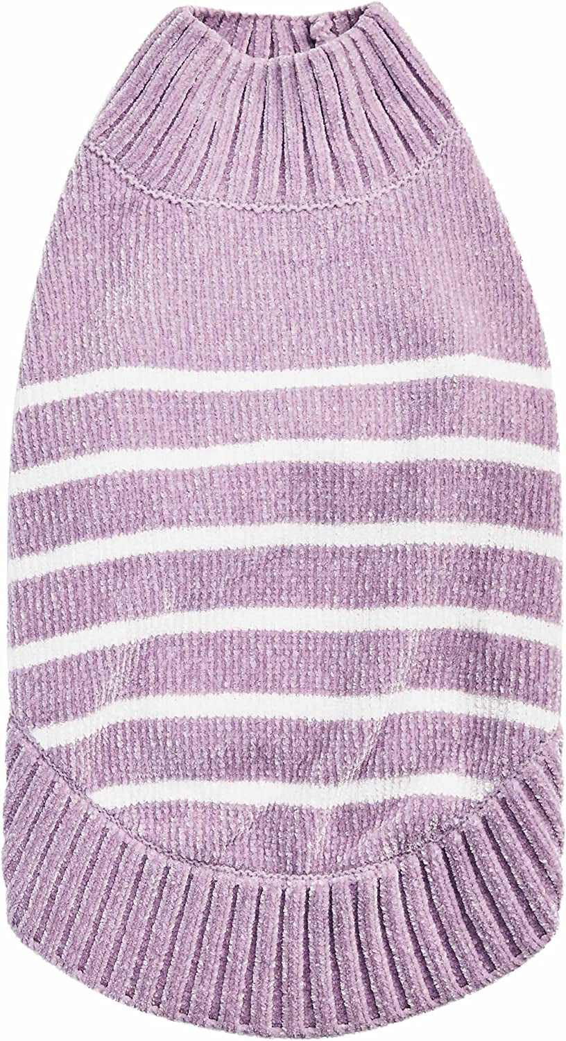 Blueberry Pet Cozy Soft Chenille Classy Striped Dog Sweater in Burgundy Red, Back Length 14", Pack of 1 Clothes for Dogs Animals & Pet Supplies > Pet Supplies > Dog Supplies > Dog Apparel Blueberry Pet Lavender Frost 18 inch (Pack of 1) 