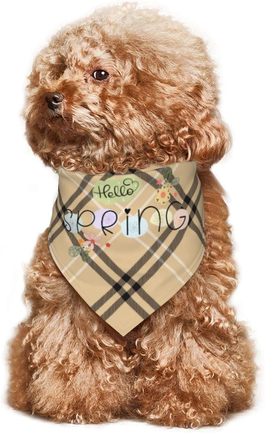 Hello Spring Hand Lettering Pet Dog and Cat Decorative Triangle Scarf,Dog Bandana,Breathable and Stain Resistant. Animals & Pet Supplies > Pet Supplies > Dog Supplies > Dog Apparel ZALTAS   