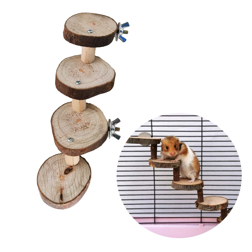 Bird Exercise Perches Stand Platform Wooden Parrot Hamster Climbing Ladder Stair Animals & Pet Supplies > Pet Supplies > Bird Supplies > Bird Ladders & Perches SANVILY   