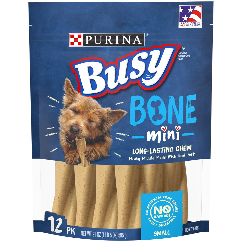 Purina Busy Small Breed Dog Bones, Mini, 12 Ct. Pouch Animals & Pet Supplies > Pet Supplies > Dog Supplies > Dog Treats Nestlé Purina PetCare Company   