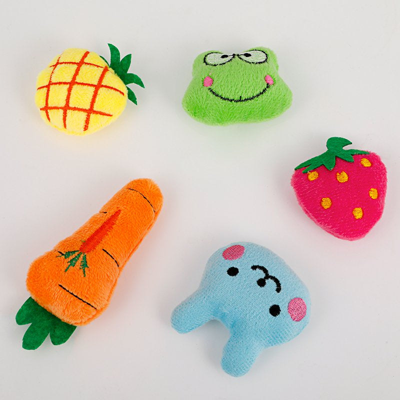 Stmelody 5 Pcs Catnip Toy, Bite Resistant Catnip Toys Cat Chew Toy Catnip Filled Carrot Pineapple Frog Cat Teething Chew Toy Cat Gifts for Cat Lovers Animals & Pet Supplies > Pet Supplies > Cat Supplies > Cat Toys StMelody   