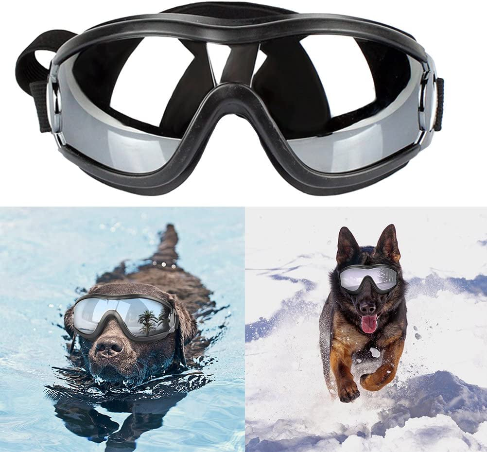 POPETPOP Pet Dog Cat Doggles UV Protective Windproof Sunglasses, Glasses Eyewear Protection with Adjustable Strap for Pet Dogs Animals & Pet Supplies > Pet Supplies > Dog Supplies > Dog Apparel POPETPOP   