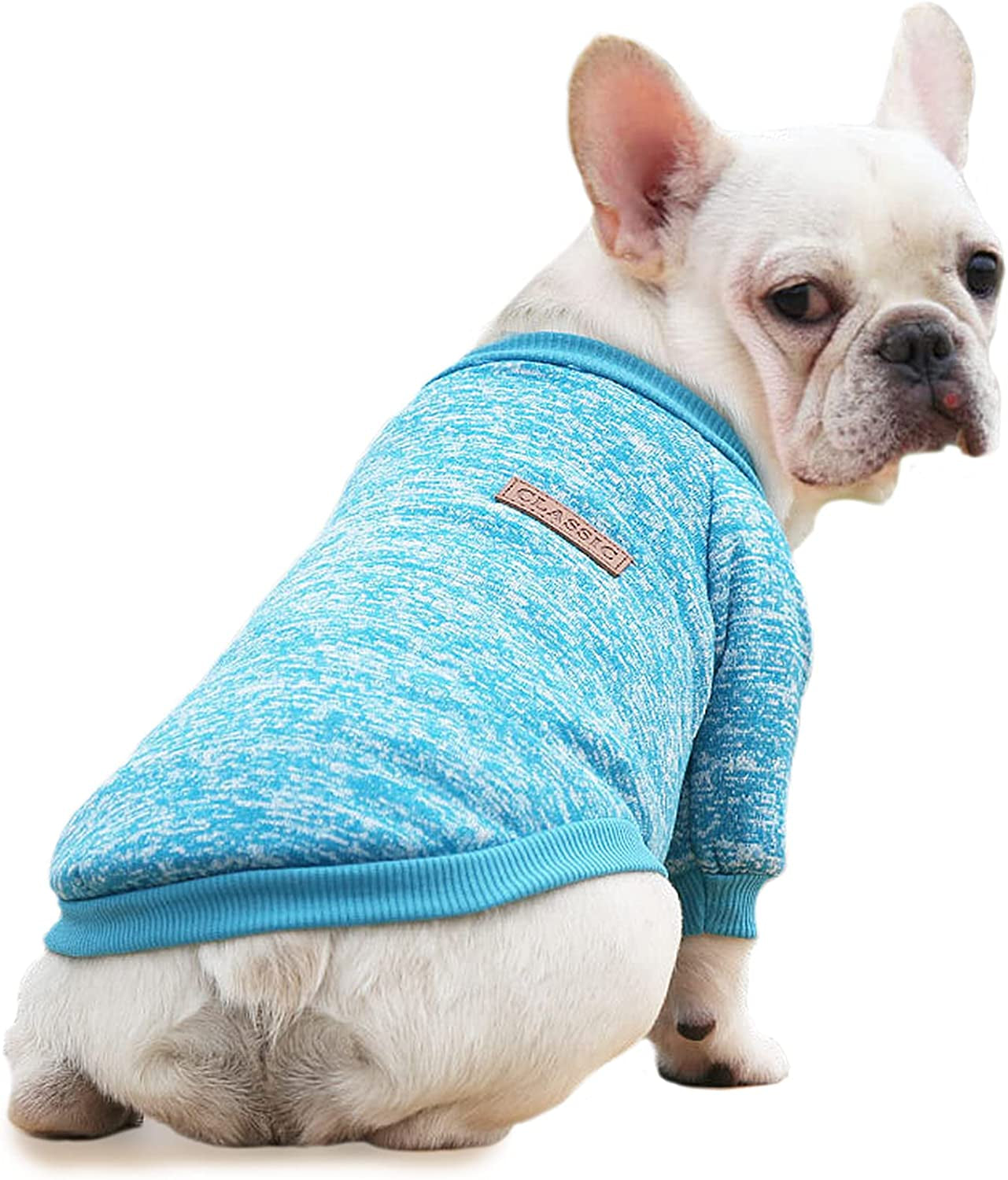 Dog Sweater Classic Dog Sweaters for Small Medium Dogs Warm and Soft Small Dog Sweater Puppy Sweaters for Small Dogs Winter Pet Dog Cat Sweater Clothes for Girls or Boys Animals & Pet Supplies > Pet Supplies > Dog Supplies > Dog Apparel LOVOUS Light Blue Large (7.7-9.9lbs) 