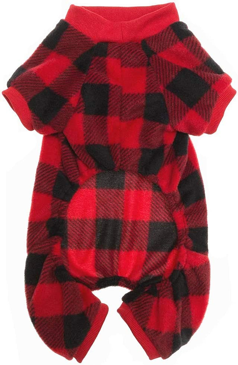 SCENEREAL Pet Pajamas for Dogs Red Plaid Sweaters Soft Clothes Animals & Pet Supplies > Pet Supplies > Dog Supplies > Dog Apparel SAILE   