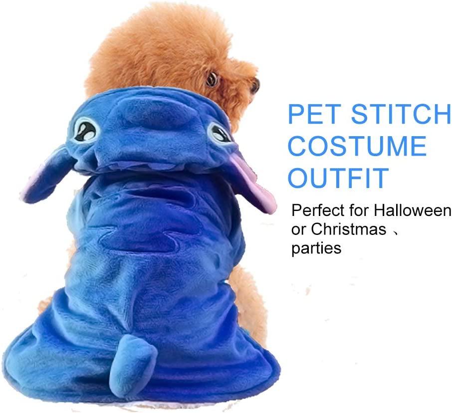 Pet Costume,Gimilife Dog Hoodie,Pet Xmas Pajamas Outfit, Pet Coat for Small Medium Large Dogs and Cats,Pet Disney Stitch Cartoon,Halloween and Winter -3XL