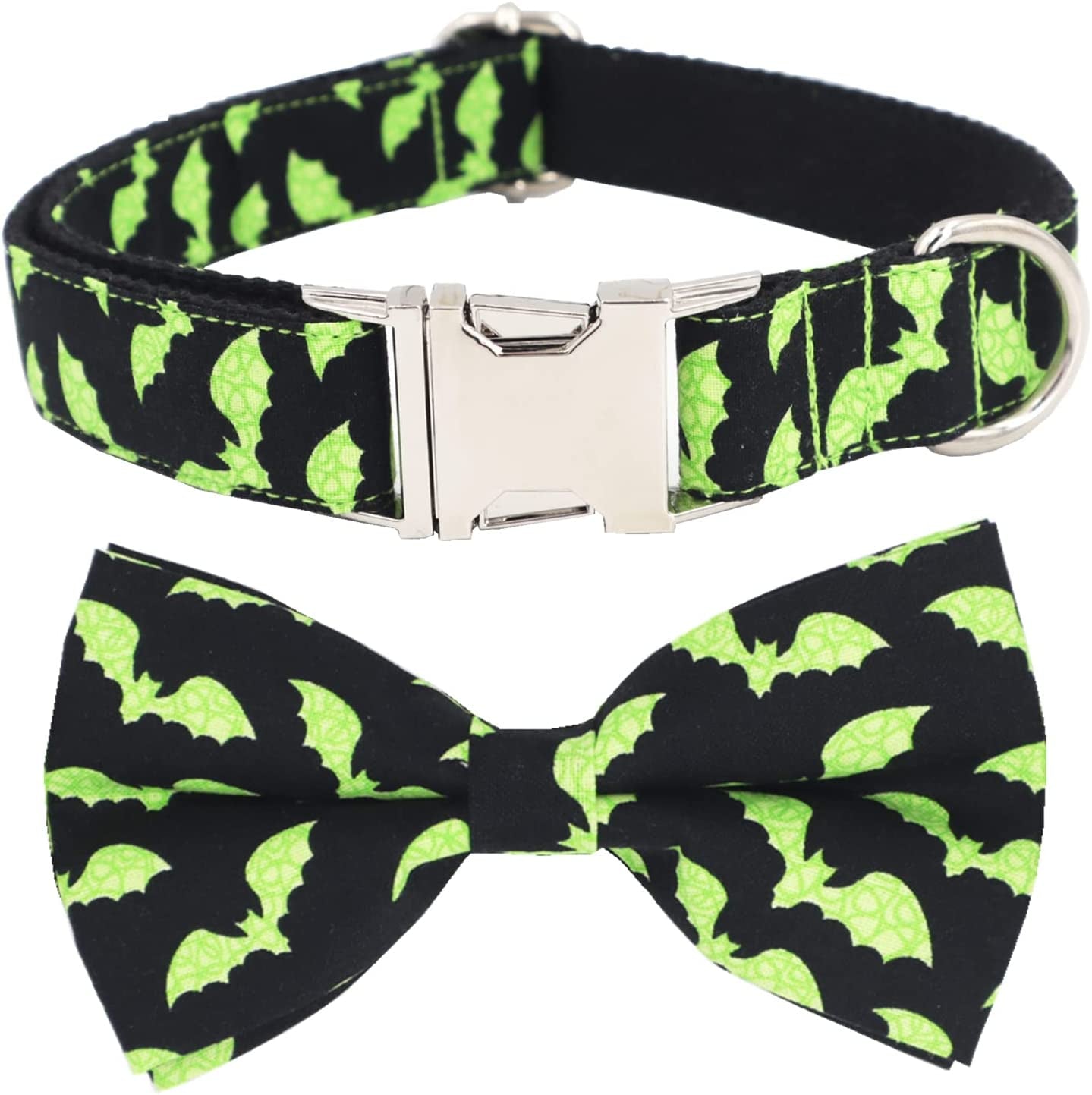 Halloween Dog Collar Dog Bowtie Dog Accessory Halloween Dog Costume for Halloween Party (M) Animals & Pet Supplies > Pet Supplies > Dog Supplies > Dog Apparel YIWU MIYI CO.,LTD Green L 