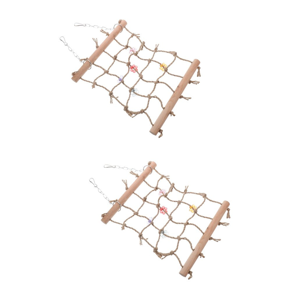 Frcolor Bird Toy Parrot Climbing Toys Cage Perch Ladder Swing Interactive Swings Hanging Ladder Pet Rope Climb Chew Net Swing Animals & Pet Supplies > Pet Supplies > Bird Supplies > Bird Ladders & Perches FRCOLOR   