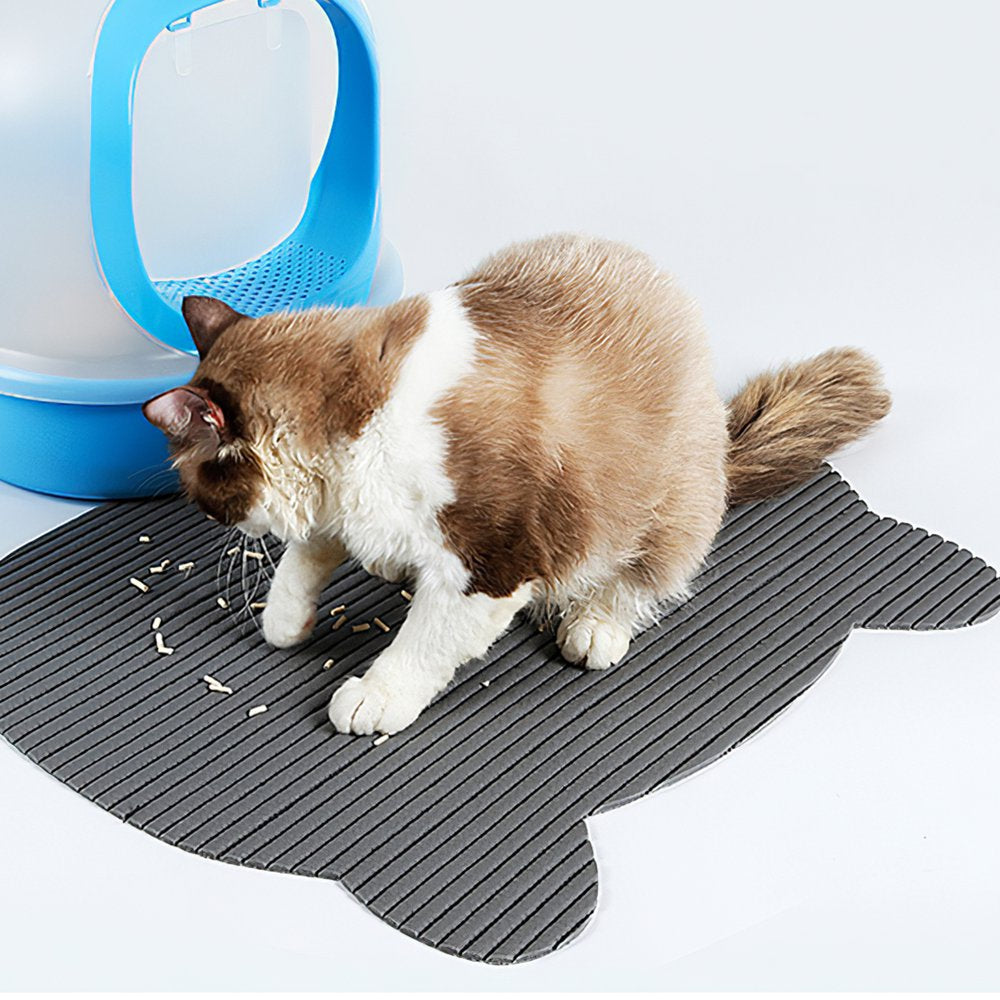 Cat Litter Mat Anti-Slip Trapping Litter Pad Space-Saving Cat Litter Scatter Control Mat Litter Box Pad Gray Cat Litter Blanket for Home Keeping Clean Animals & Pet Supplies > Pet Supplies > Cat Supplies > Cat Litter Box Mats QYMHOODS   