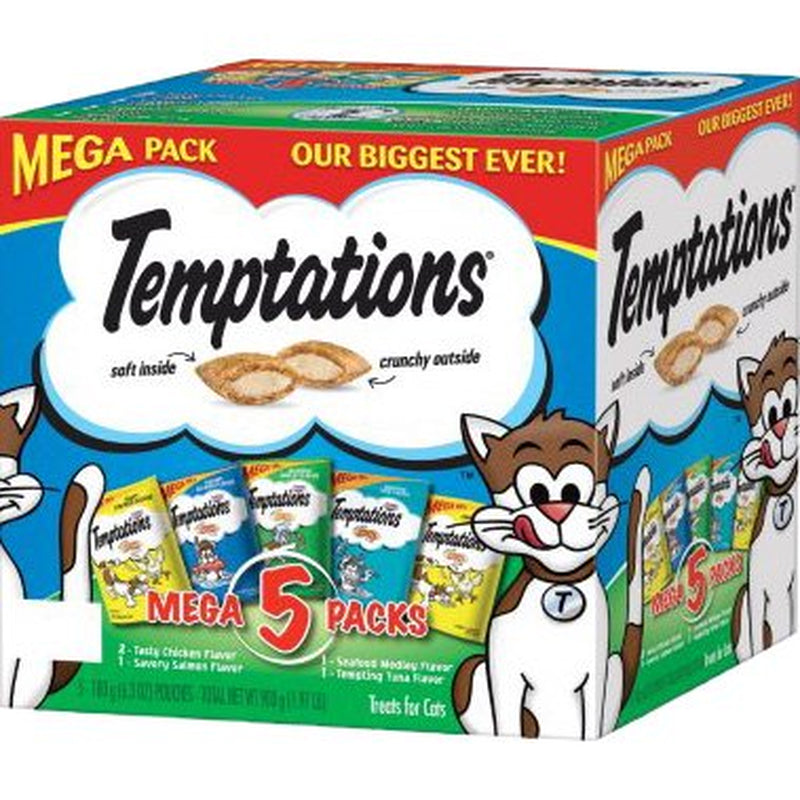 Temptations Cat Treats Mega Packs Variety 5 Count, 6.3 Oz, Animals & Pet Supplies > Pet Supplies > Cat Supplies > Cat Treats MARS Pet Care US   