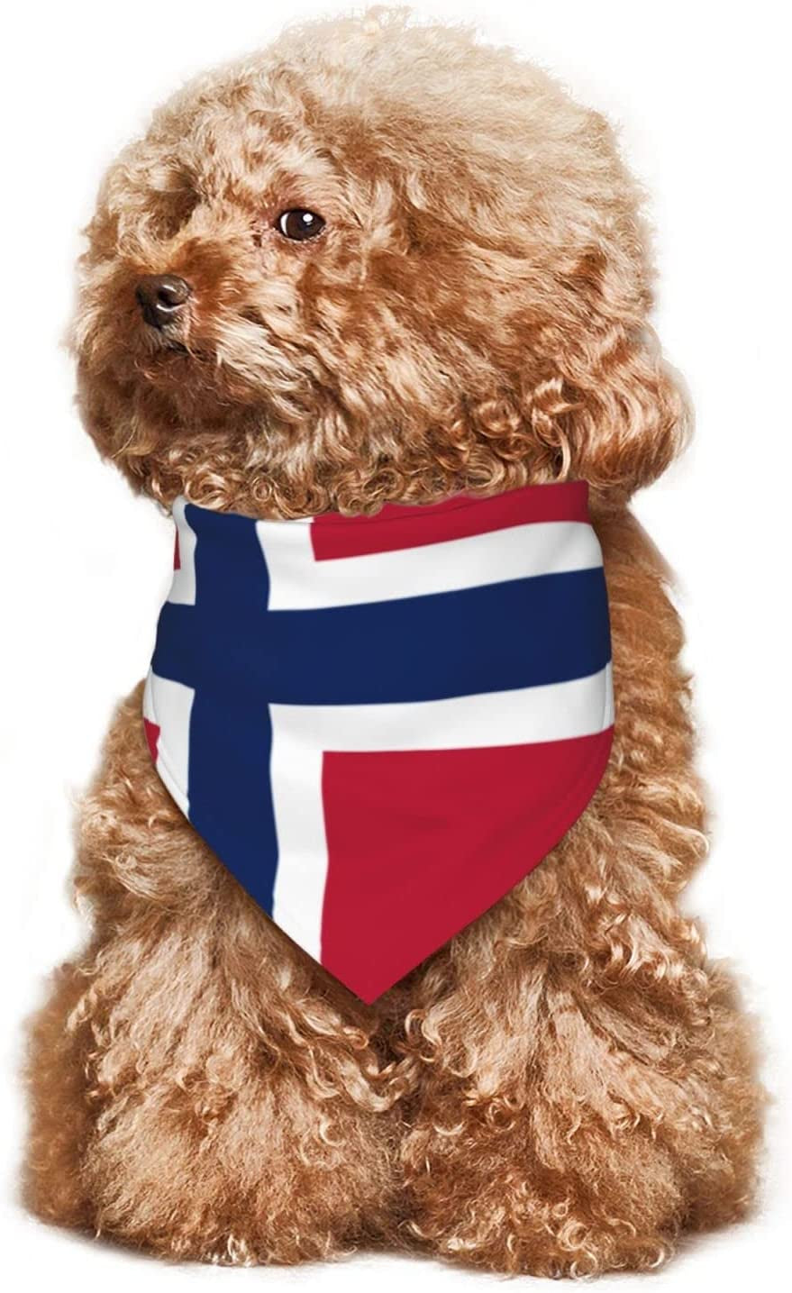 Flag of Norway Pet Dog and Cat Decorative Triangle Scarf,Dog Bandana,Breathable and Stain Resistant. Animals & Pet Supplies > Pet Supplies > Dog Supplies > Dog Apparel ZALTAS   