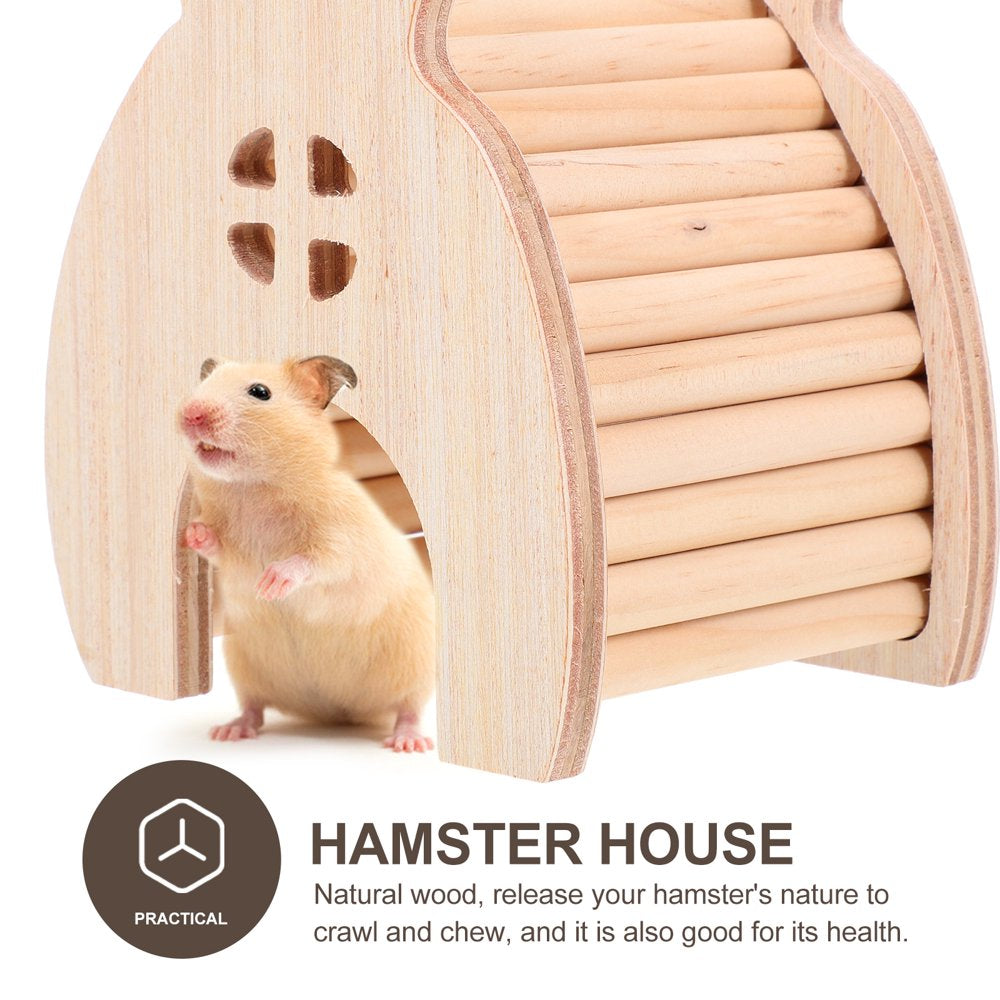 Etereauty Hamster Hideout Hut House Small Animal Wooden Cage Pet Wood Habitat Cave Mini Hideaway Bath Bridge Critter Bed Nest Animals & Pet Supplies > Pet Supplies > Small Animal Supplies > Small Animal Habitats & Cages ETEREAUTY   