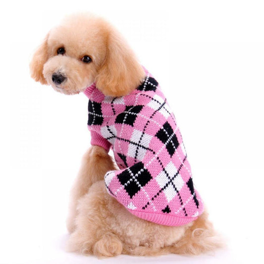 Stibadium Dog Sweater Dog Knit Sweater Plaid Dog Christmas Sweater Pet Sweatshirt with Harness Hole Winter Warm Dog Apparel Coat for Small Medium Dogs Animals & Pet Supplies > Pet Supplies > Dog Supplies > Dog Apparel Kernelly XS Black red 
