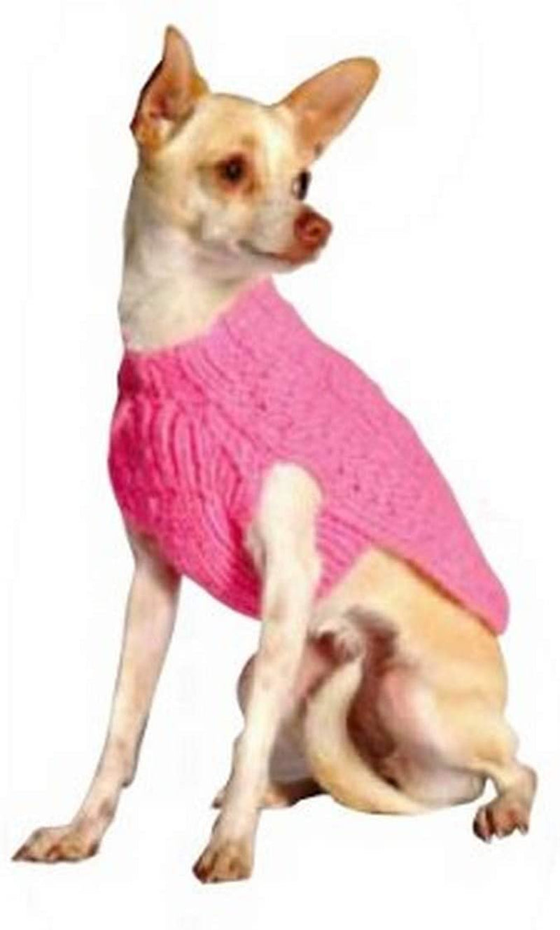 Chilly Dog Pink Cable Dog Sweater, Xx-Small Animals & Pet Supplies > Pet Supplies > Dog Supplies > Dog Apparel Chilly Dog s  