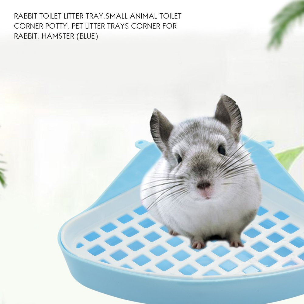 Deoxygene Rabbit Toilet Litter Tray,Small Animal Toilet Corner Potty, Pet Litter Trays Corner for Rabbit, Hamster (Blue) Animals & Pet Supplies > Pet Supplies > Small Animal Supplies > Small Animal Bedding Deoxygene   