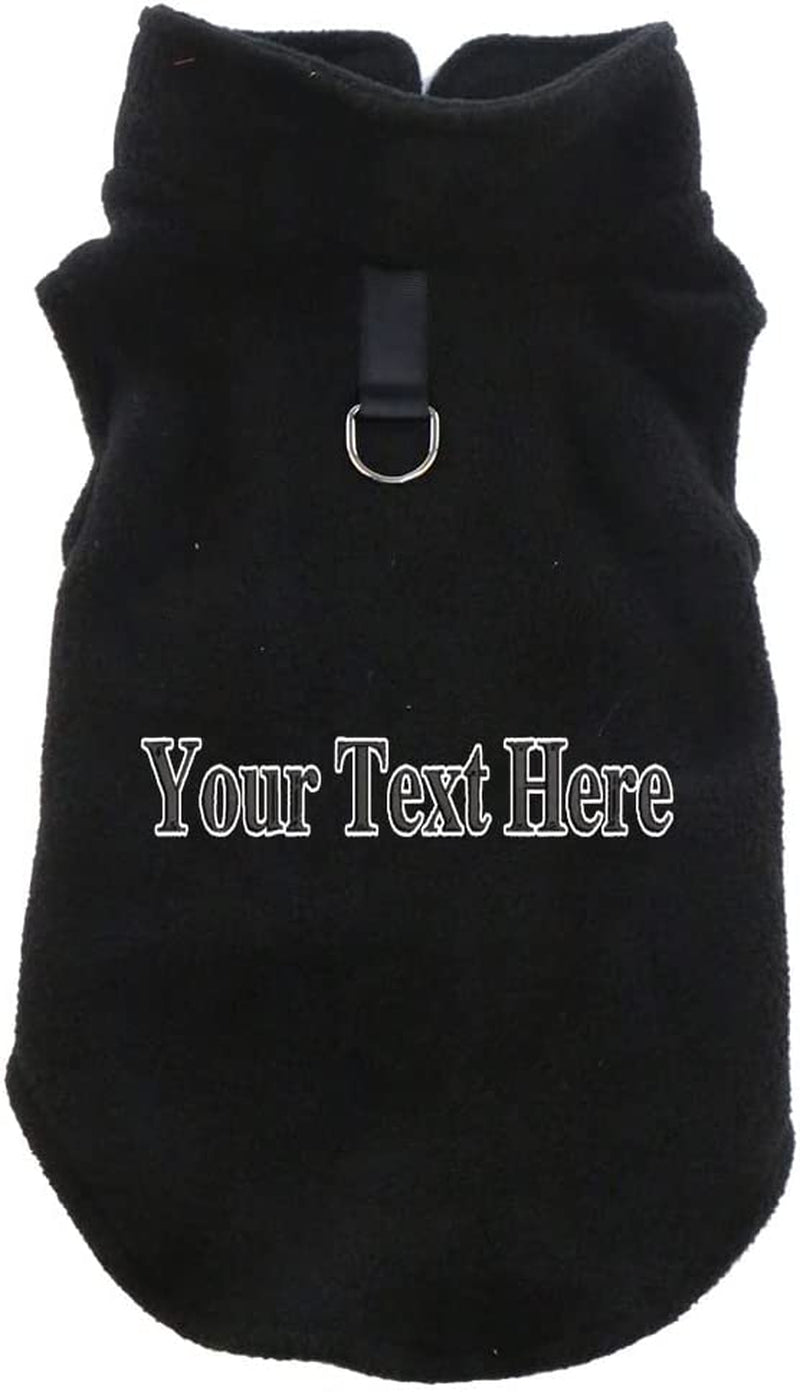 Personalized Embroider Dog Fleece Vest Sweater Winter Custom Text Fleece Jacket for Small and Medium Dogs with D-Ring Leash Cold Weather Coat Hoodie for XS S M Dogs Boy or Girls Animals & Pet Supplies > Pet Supplies > Dog Supplies > Dog Apparel women want me fish fear me Black Small 