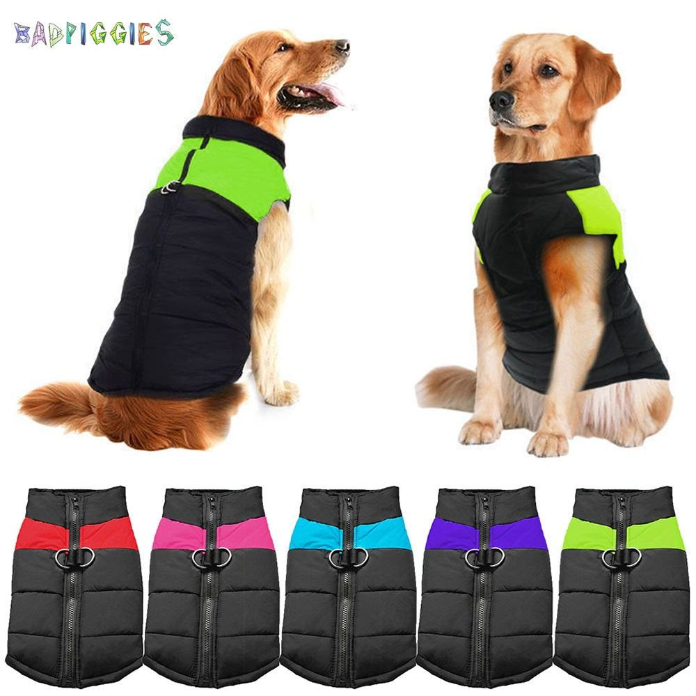 Badpiggies Waterproof Cold-Proof Dog Warm Vest Jacket Coat Winter Clothes for Small Medium Large Dogs Pets (M, Pink) Animals & Pet Supplies > Pet Supplies > Dog Supplies > Dog Apparel BadPiggies M Green 