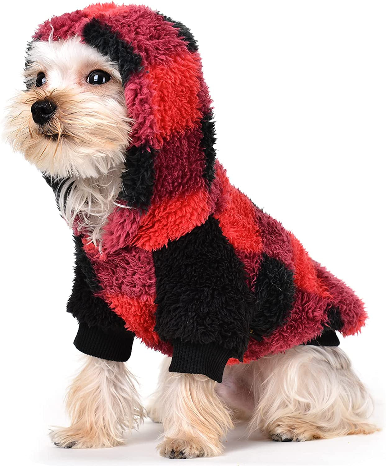 Small Dog Sweater,Fleece Dog Hoodie Sweater for Small Dog, Warm Fluffy Dog Winter Clothes for Chihuahua Yorkie,Teacup Dog, Pet Coat Doggie Sweatshirt,Cat Apparel Outfit (Small, Blue) Animals & Pet Supplies > Pet Supplies > Dog Supplies > Dog Apparel Yikeyo Red X-Small 