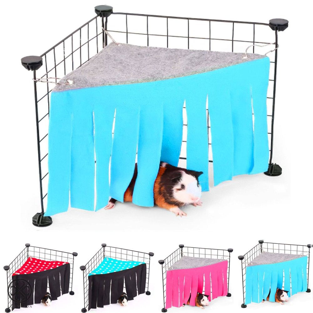 Luxtrada Hideout for Guinea Pigs, Corner Fleece Forest Hideaway Pet Cage Hammock for Rats, Hamsters, Hedgehog, Ferrets, Chinchillas, Bunny, Mice Small Animals Animals & Pet Supplies > Pet Supplies > Small Animal Supplies > Small Animal Bedding Luxtrada Blue  