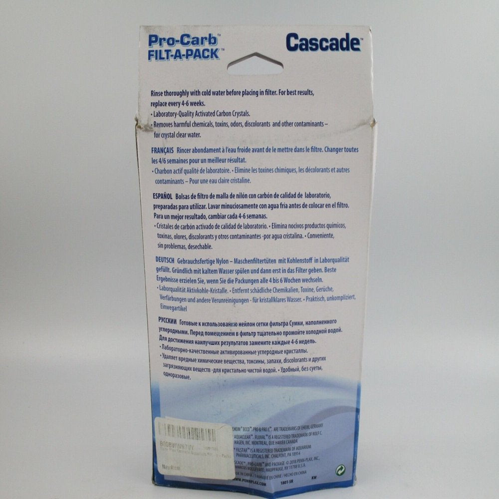 Penn-Plax Cascade Pro-C Aquarium Canister Filter Media Bags with Activated Carbon Animals & Pet Supplies > Pet Supplies > Fish Supplies > Aquarium Filters Penn-Plax   