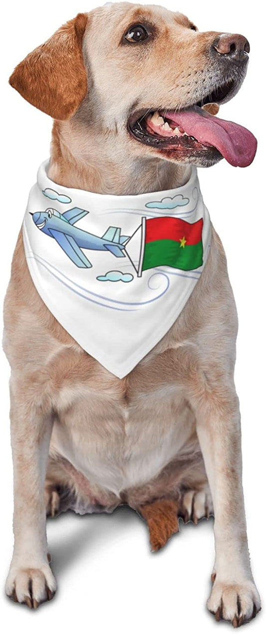 Airplane with Burkina Flag Pet Dog and Cat Decorative Triangle Scarf,Dog Bandana,Breathable and Stain Resistant. Animals & Pet Supplies > Pet Supplies > Dog Supplies > Dog Apparel ZALTAS   