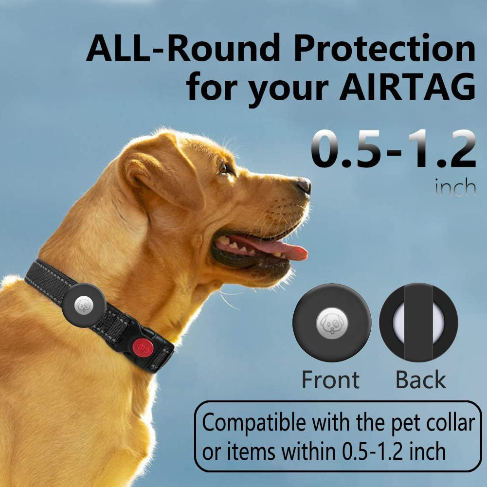 Airtag Dog Collar Holder [2 Pack] Silicone Waterproof Protective Air Tag Cat Collar Cover, Anti-Lost Locator Case for Apple Airtags Compatible with Pet Collars Loop Dogs Cats & Pets Accessories Electronics > GPS Accessories > GPS Cases PANZZDA   