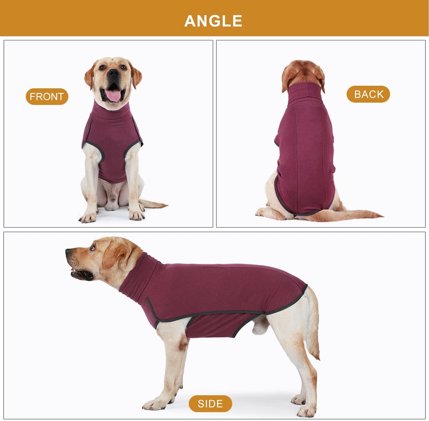 Dog Cold Weather Coats, Dog Sweaters with Leash Hole for Small Medium Large Dogs, Bowite Soft Warm Stretchy Dog Winter Jacket Girl Boy for Cold Weather, Dog Pullover Sweater Vest (Wine Red,2Xs) Animals & Pet Supplies > Pet Supplies > Dog Supplies > Dog Apparel Bowite   